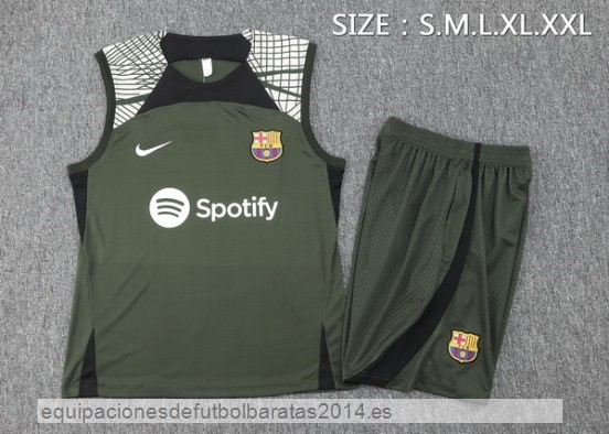 Nuevo Entrenamiento Sin Mangas Conjunto Completo Barcelona 23/24 Verde Baratas